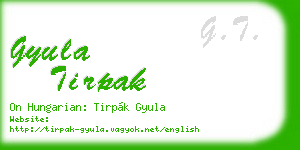 gyula tirpak business card